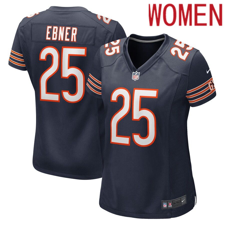 Women Chicago Bears #25 Trestan Ebner Nike Navy Game Player NFL Jersey->women nfl jersey->Women Jersey